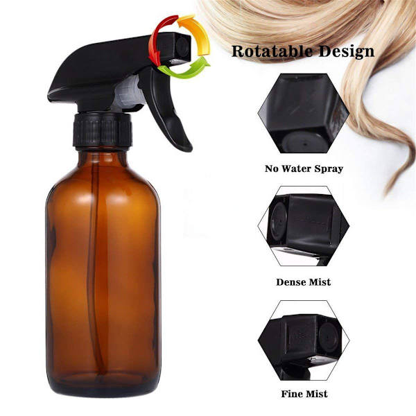 4-pack tomma sprayflaskor, glasflaskor, med justerbart sprayhuvud.