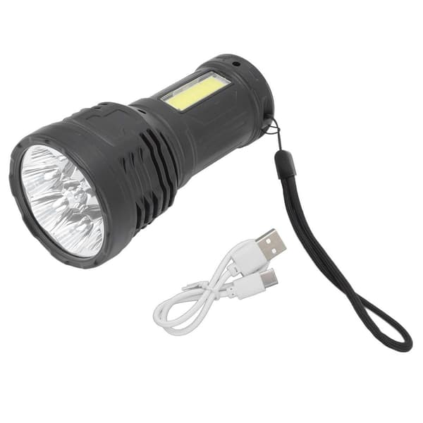 LED Lommelygte Multifunktionel Sort Bærbar USB Opladning KLB