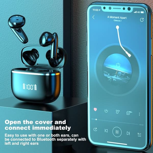 Trådløse ørepropper, Bluetooth 5.1 ørepropper, LED-strømindikator