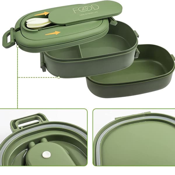 OITUGG 2-lags matboks 1550 ml matboks med 3 rom og bestikk - KLB