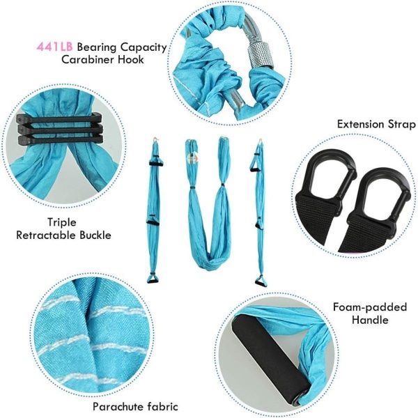 Yogasväng Hammock Trapeze Sling Aeria Hem Gym Anti-Gravity KLB