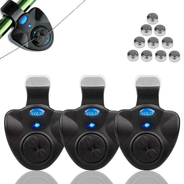 Fiskesignal med LED-ljusindikator och vibrationsenhet