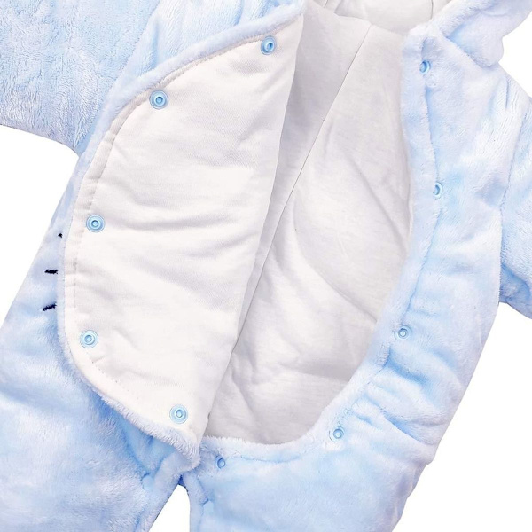 Baby Vinter Fleece Overall med Huva Flickor Pojkar Snöoveraller Varm KLB