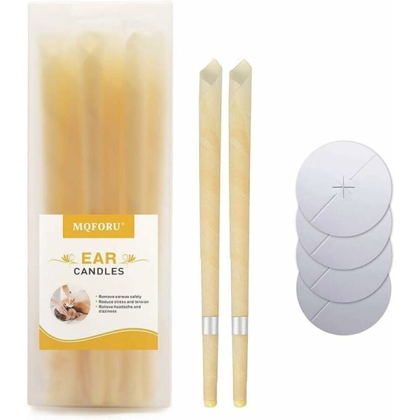 Ear Wax Candle, Natural Ear Candles with 4 Protective Discs Ear Cleaning Kit for Relaxation and Removal of Earwax KLB