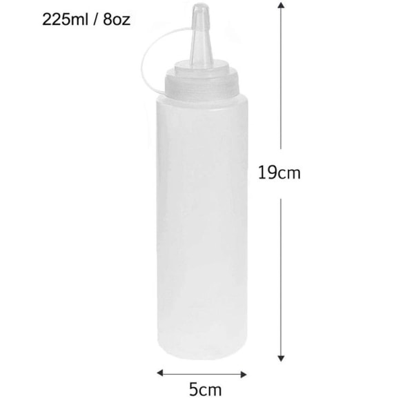 Set 6) 250 ml muovista puristepulloa kannella - täydellinen