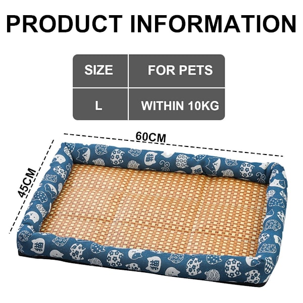 Køleunderlag til hund, kølepude til hunde og katte, sommer L (23,62x17,71x1,1) KLB