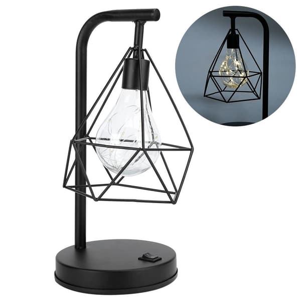 Smidd jern LED-bordlampe, for rom- og bardekorasjon KLB