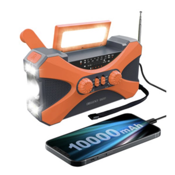 10.000 mAh håndsving-nødradio - Solpanelradioer Campingudstyr Overlevelsesudstyr KLB