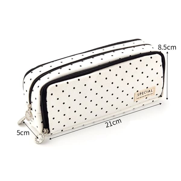 Stor Pennfodral, Stor Kapacitet, 3 Fack, Canvas, Pennform2