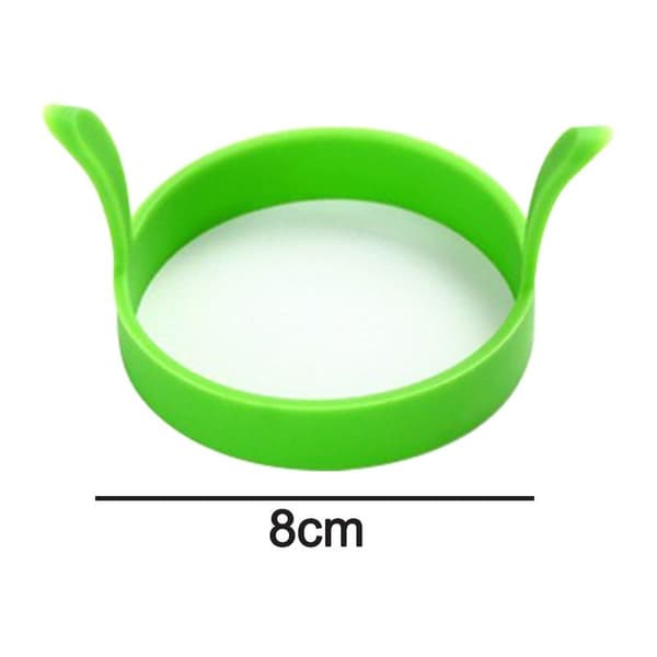 Silikon egg ringer for stekte egg, non-stick belagt, egg matlaging, grønn