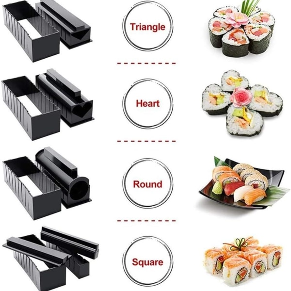 Sushi Maker Kit 10 deler Komplett Sushi Making Kit DIY Sushi Sett for Nybegynnere KLB