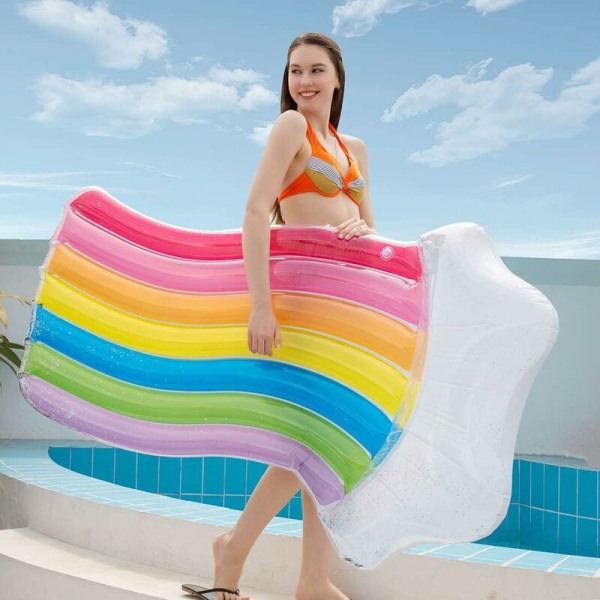 Multifunktionell flytande uppblåsbar hängmatta flytande säng uppblåsbar boj bärbar vattenflyt ultralätt flyt flytande dräneringsstol färg KLB