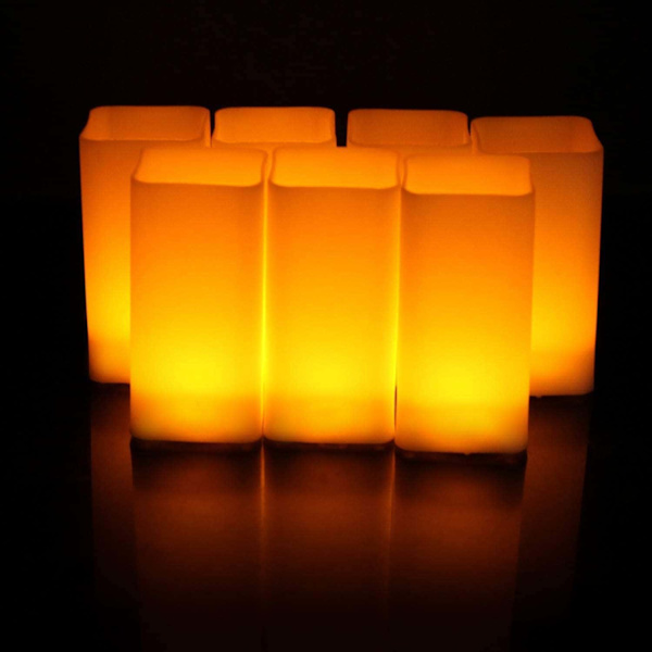 12 Blinkende Flammeløse LED Lys - Varm Hvid - Jule Halloween Dekorationer (L)