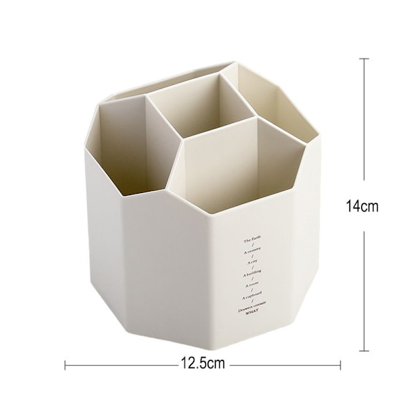 Blyantsholder Multifunktionel Kontor Opbevaringsstativ Off White