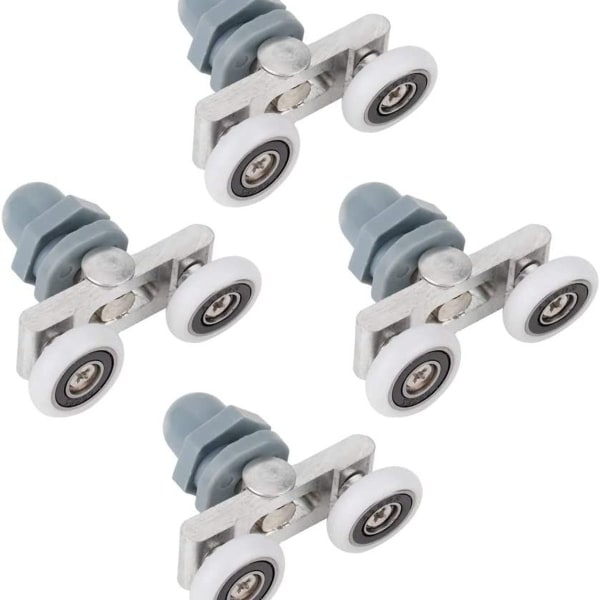 4-pack duschdörrrullar, hållbara, intelligenta dubbla skjutdörrar, glashjul (23 mm)