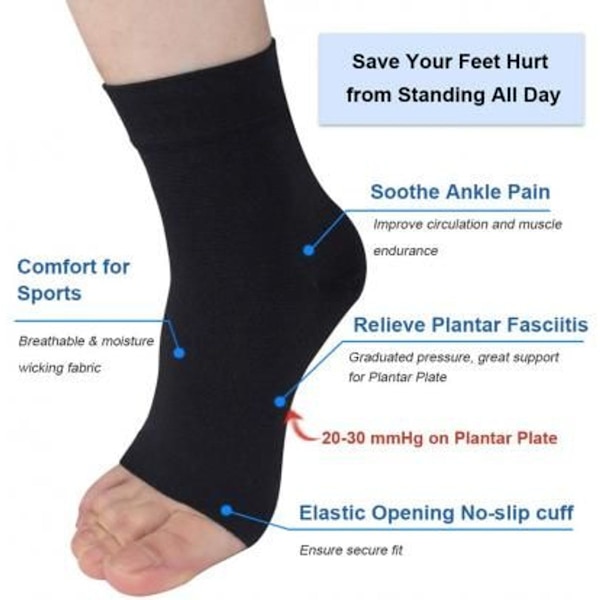 Plantar Fasciitis strumpor för män och kvinnor, hälvalv, fotled och fot KLB