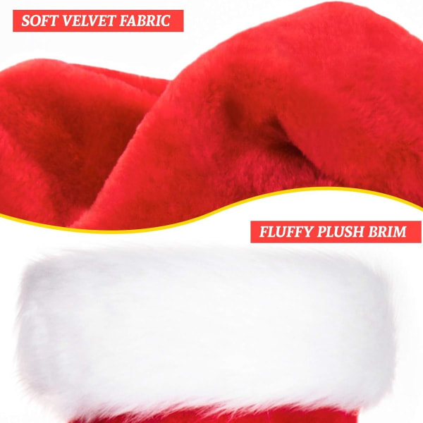 Voksen Velvet Christmas Hat One Size Rød KLB