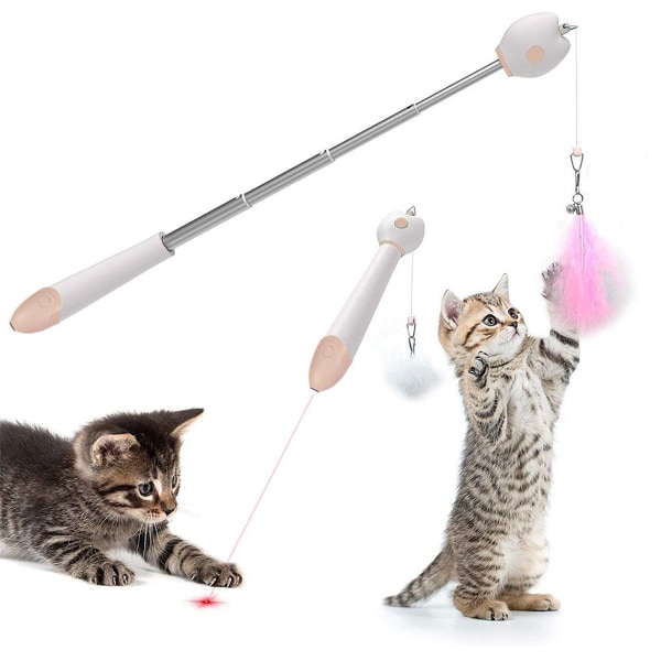Kattleksak katt fiskespö med inbyggd rosa KLB
