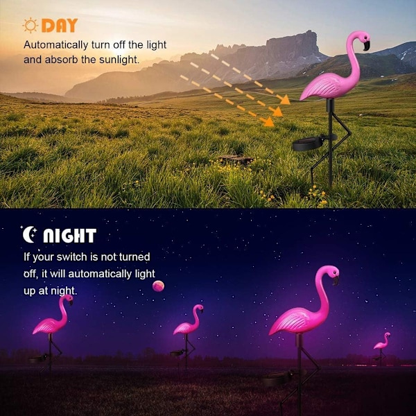LED-aurinkokennoinen puutarhavalo Flamingo Pöllö Nurmikkolamppu, Vedenpitävä KLB