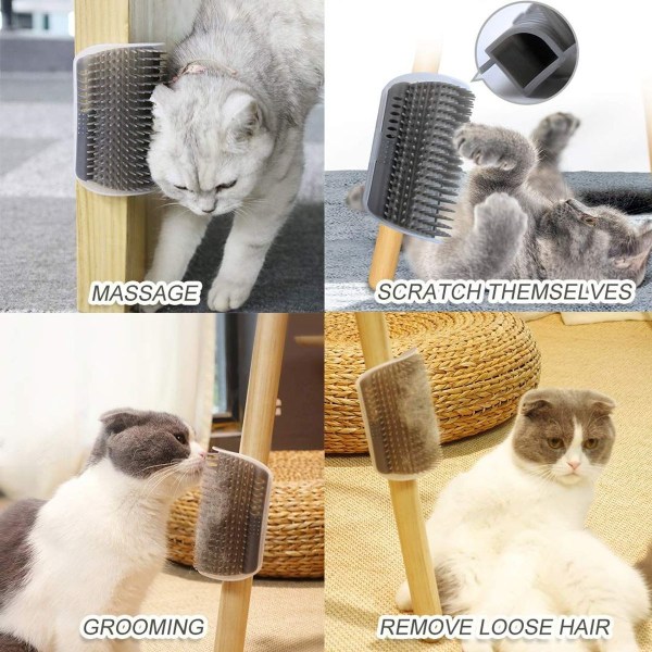 Pack Cat Self Wall Corner Scratcher Facial Care Brush KLB