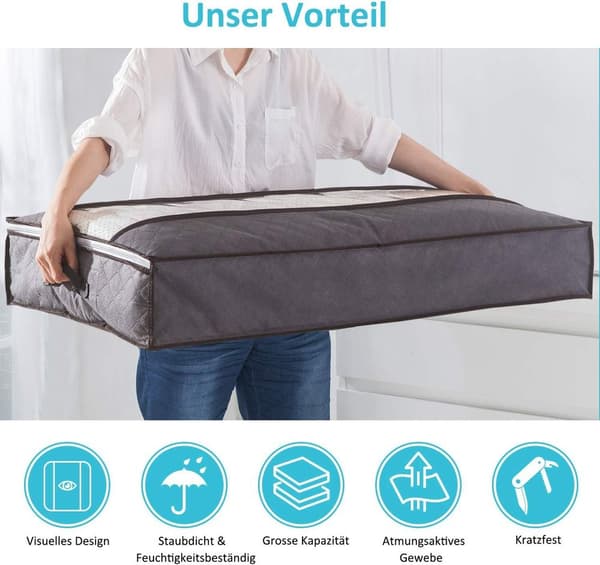 Underbed Oppbevaringspose 75L Stor Underbed Kommode Klær Oppbevaring