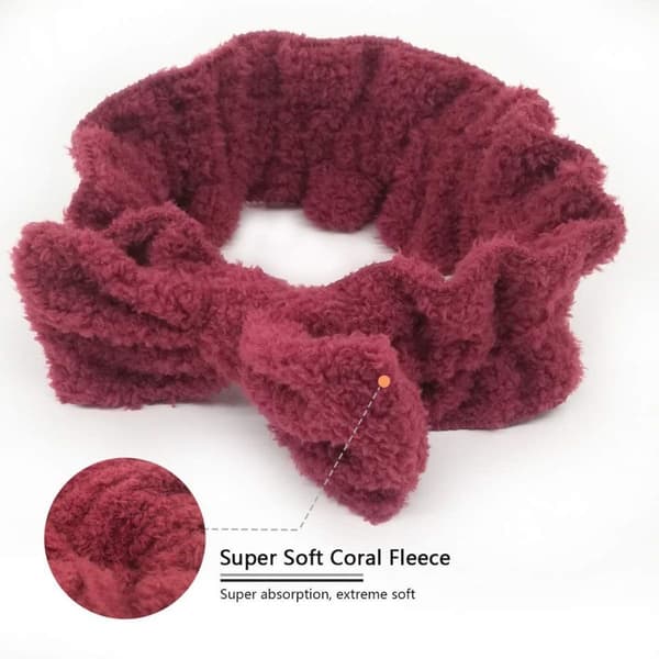 4 stk. Mikrofiber Damp Cashmere Sløjfe Pandebånd Søde Bløde Makeup Hårbånd KLB