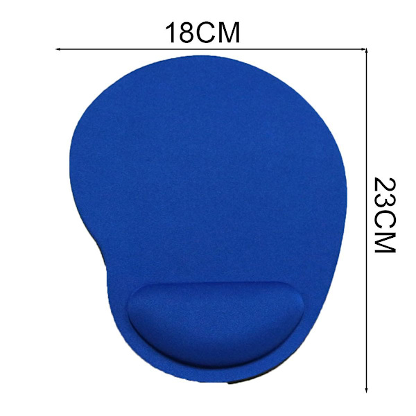 Musematte med håndleddsstøtte, ergonomisk musematte, museblå
