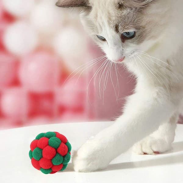 Färgglad handgjord katt leksak boll KLB