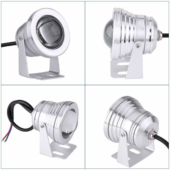 LED nedsänkbar strålkastare, IP67 vattentät RGB undervattensbelysning, 10W LED strålkastare för utomhus trädgårdsbelysning med fontän pool KLB