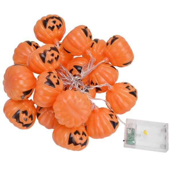 20LED Halloween græskar lyskæde 3 meter dobbelt tilstand KLB