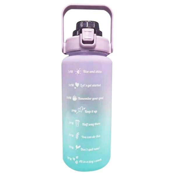 Ulkokäyttöön tarkoitettu vesipullon aikamerkki 2 litran motivaatiopullolahjat (violetti)