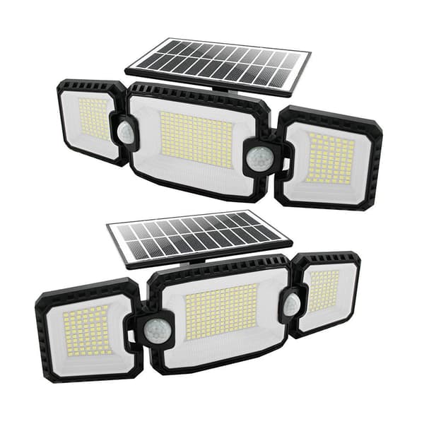 140 LED Solcellelys for Utendørs 1200mAh Solvanntett Vegglampe