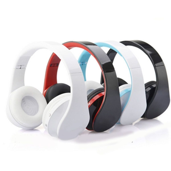 Bluetooth trådlösa hörlurar, over-ear headset med ljusblå