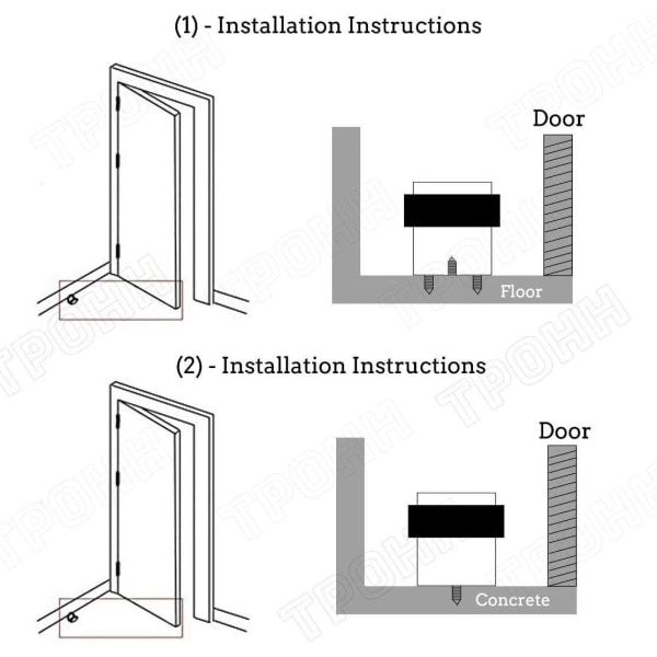 Gulvdørstopper 8 cm Dørstopper i rustfritt stål Dørstopper (pakke med 4)-