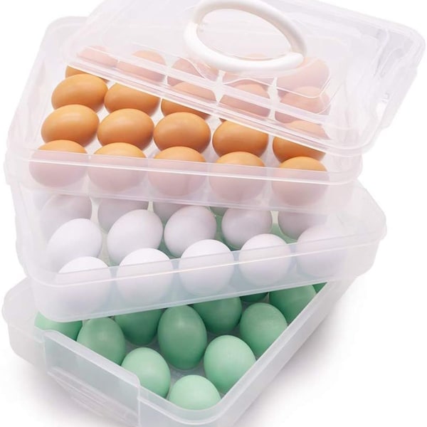 Æggeholder, 3-lags æggebakke med låg, æggebærerpose, dispenser KLB