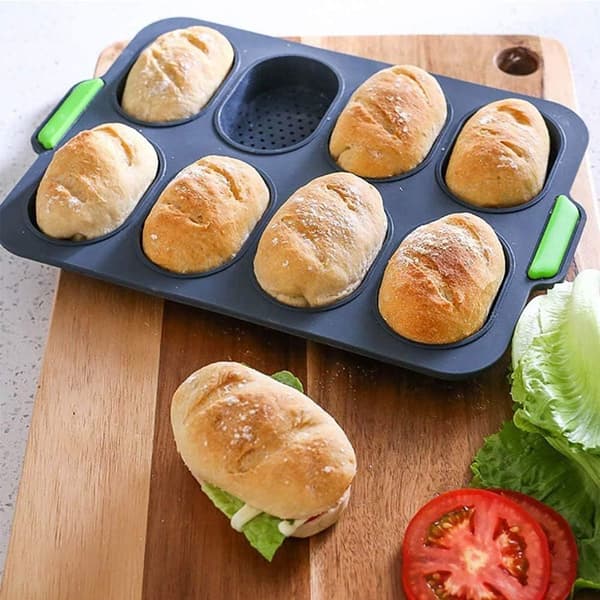 Mini Baguette Bageplade, Brødknusende Bakke, Non-Stick Hulplade, til