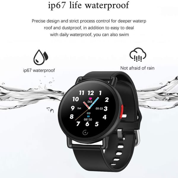 Smartwatch med pulsmåler, søvnovervågning og Bluetooth-musikstyring hele dagen