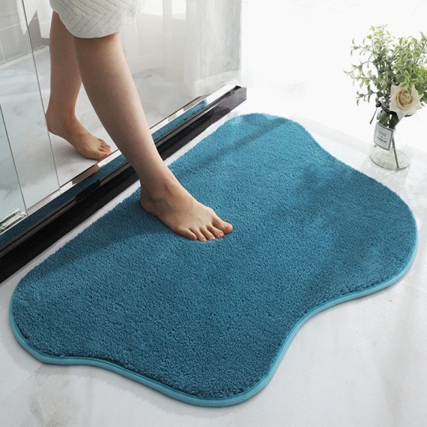 Blå sky tykkelse fluffy dør måtte, skridsikker bademåtte, absorberende bademåtte, hurtig tørrende bademåtte 40 × 60CM, husholdning