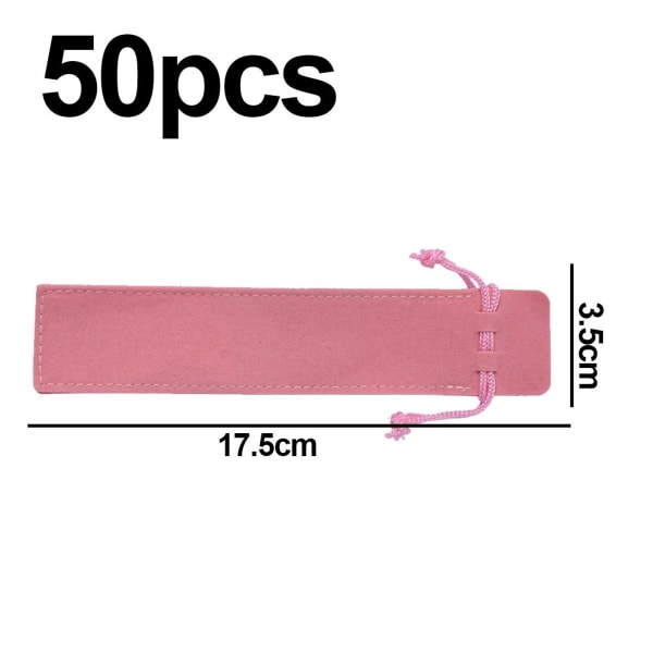 Pakkauksessa 50 samettikynäpussia kiristysnyörillä, samettikynäpussit, vaaleanpunainen KLB