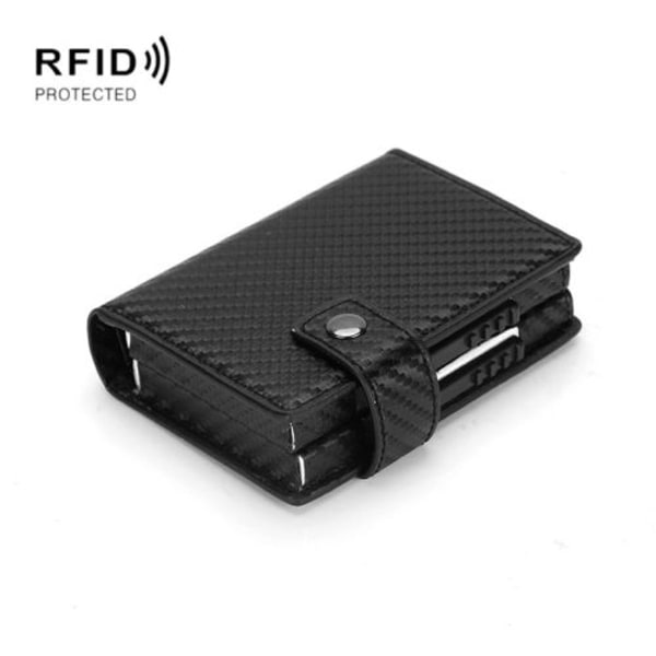 Alumiiniseos Dual Card Card Box RFID-varkaudenestolompakko (Carbon Bevel