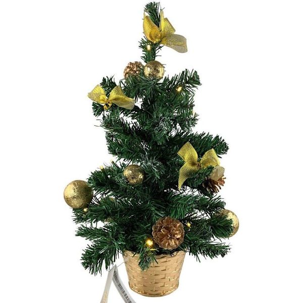 Dekorert juletre belyst 50cm 20257 - Gull - Juletre KLB