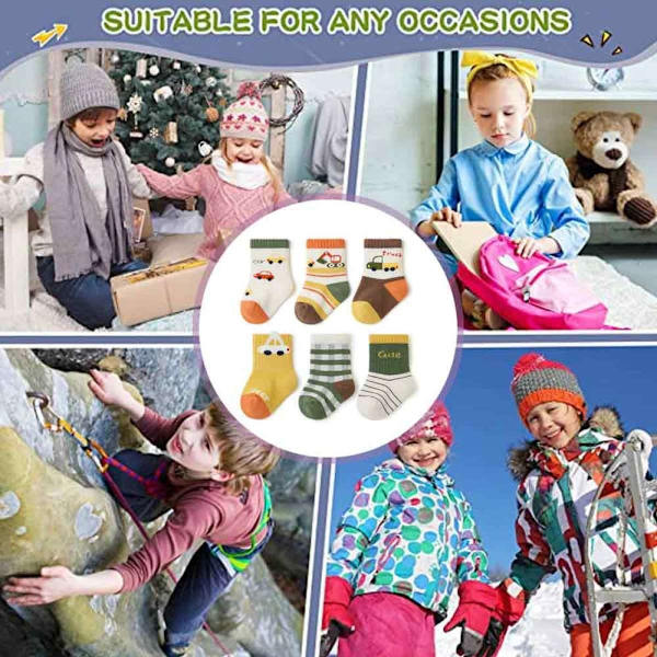 6 par/låda bil tecknad babystrumpor, elastisk manlig skatt, 12-14cm KLB