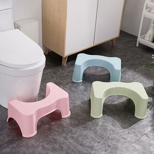 Jalkatuki Kylpyhuone Squatty Potty WC-jakkara Lapset Raskaana Oleva Nainen Istuin WC-jakkara Aikuisille Miehille Naisille Mukava Kyykkyapuaskeljakkara, Sininen KLB