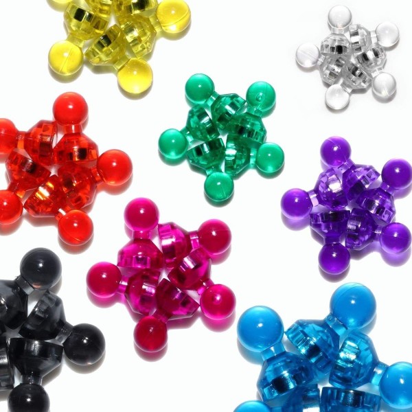 Farverige neodymmagneter, 40 minimagnetiske negle stærke magneter push-negle KLB