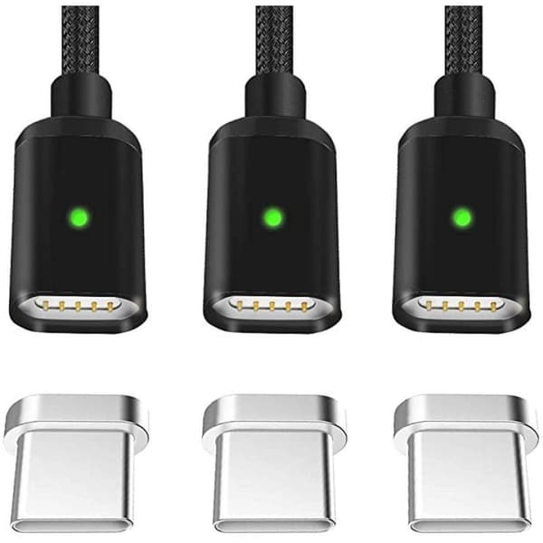 iPhone-ladekabel, [3 stk 1M] Lynkabel nylon svart