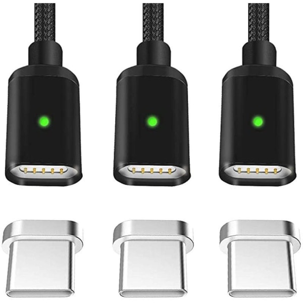 iPhone opladerkabel, [3 stk. 1M] Lynkabel nylon sort