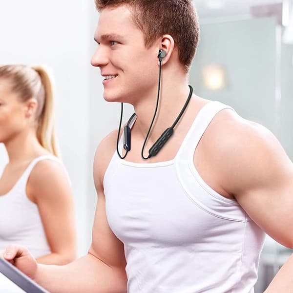 Bluetooth-hovedtelefoner til sport i øret, Bluetooth 5.0 sort
