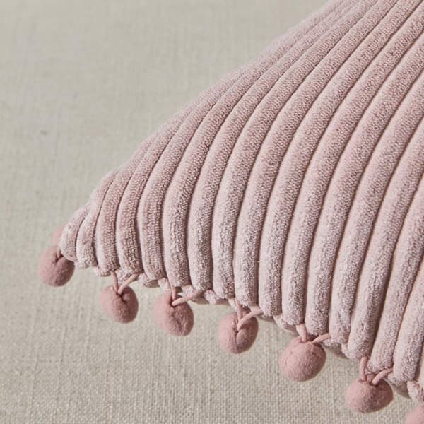 2-pack kuddfodral för soffa, 45 x 45 cm, elegant kuddfodral med pom poms