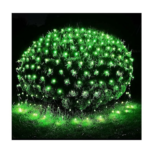 Net Lys Garland, 672 LED Net Lys 6M X 4M 8 Vandtætte Energifunktioner, Dæmpbar til Soveværelse Jul Bryllupsfest Hjem Have, Grøn KLB