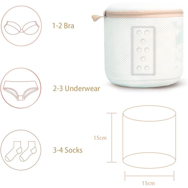 Tvättrådsnät för underkläder, tvättpåse för tvättmaskin, bh-nät, tvättpåse, återanvändbar tvättpåse för tvättmaskin, 2-pack